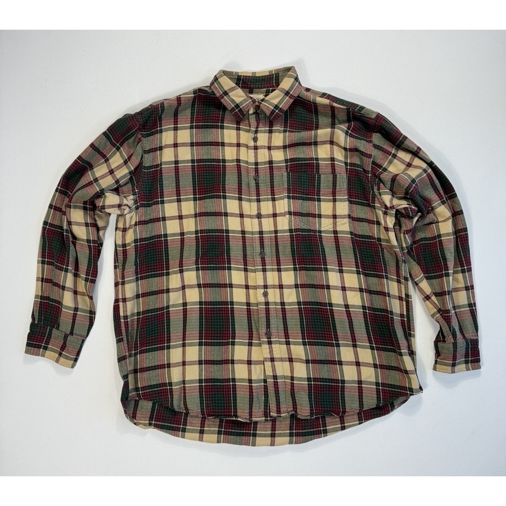 J Crew Mens XL Flannel Button Shirt Plaid Gorpcore Outdoors Camp Hiking Cabin XL